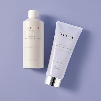 Neom De-Stress Real Luxury Magnesium Bath Milk, 10.14 Oz I 100% Natural Lavender, Jasmine and Sandalwood I Relieve Sore, Tired Muscles I Milky Texture I Relaxing