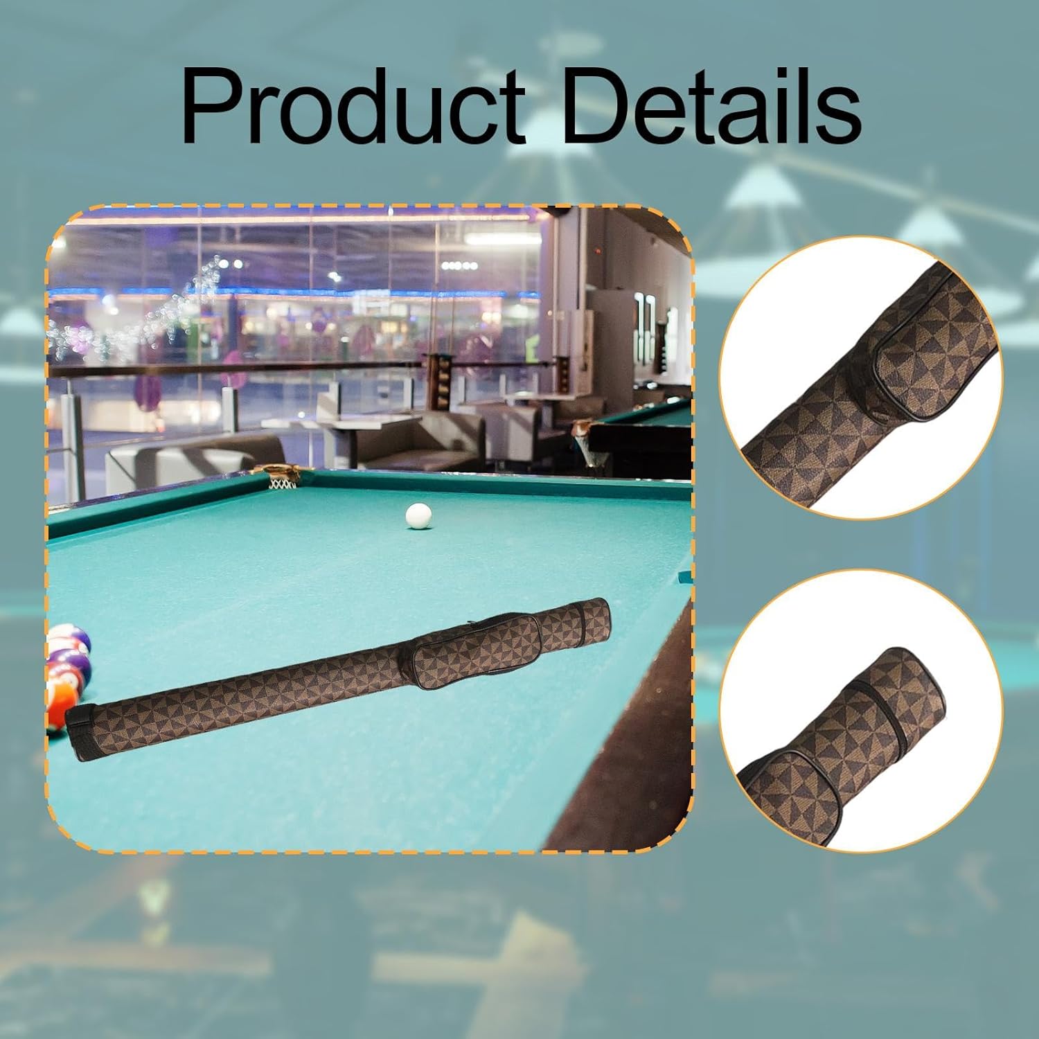 Billiard Pool Cue Case 1/2 Pool Cue Accessories PVC Protects Storage and Transport Solution Billiard Rod Carrying Case