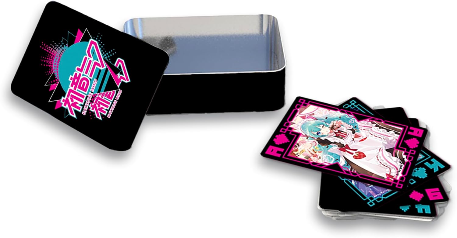 ABYSTYLE Hatsune Miku Playing Cards 54-Card Deck with Metal Tin Box Dimensions 4.2"x2.8"x1.4" Anime Manga Playing Cards Deck of Card Games