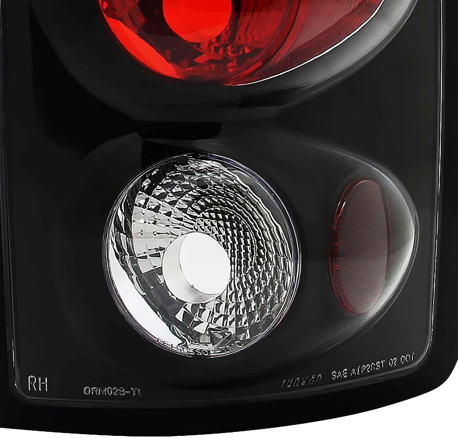 SPEC-D TUNING Black Tail Lights Compatible with 2002-2006 Dodge Ram 1500/2500/3500, Left + Right Pair Assembly