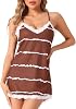cheibear Women's Nightgown Sexy Sleepwear Lace Chemise Nightgown Camisole Sleepwear Sleeveless Sleep Dress