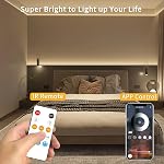100FT COB LED Strip Lights,3000K DC 24V Dimmable Warm White Flexible LED Rope Lights for Bedroom,with Remote and App Control LED Lights Strip for Living Room, Shelf,Cabinet