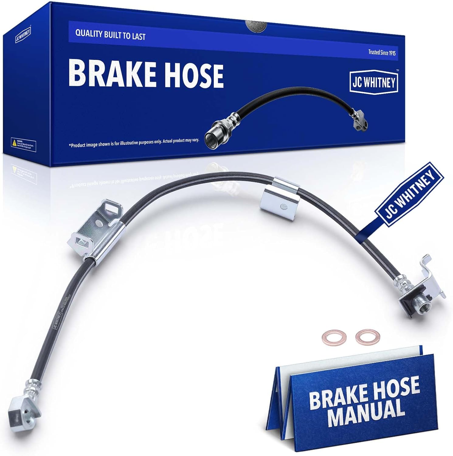 JC Whitney JFBAJCWBHH00037 Front Left Brake Hydraulic Hose - Compatible with Chevrolet Silverado 1500 GMC Sierra 1500 99-07, Tahoe Yukon&Yukon XL 1500 00-06, Cadillac Escalade 2000 - DOT Approved
