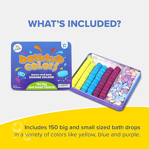 Miniatura 4 de Kid Made Modern - Gotas de baño - Tabletas de color de baño para niños - 150 tabletas - Gotas de color de agua de baño - Diversión para el baño para