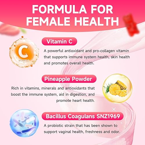 Miniatura 3 de Gomitas de equilibrio femenino para mujer, gomitas premium de equilibrio femenino que apoyan el equilibrio del pH y la salud vaginal, veganas, sin