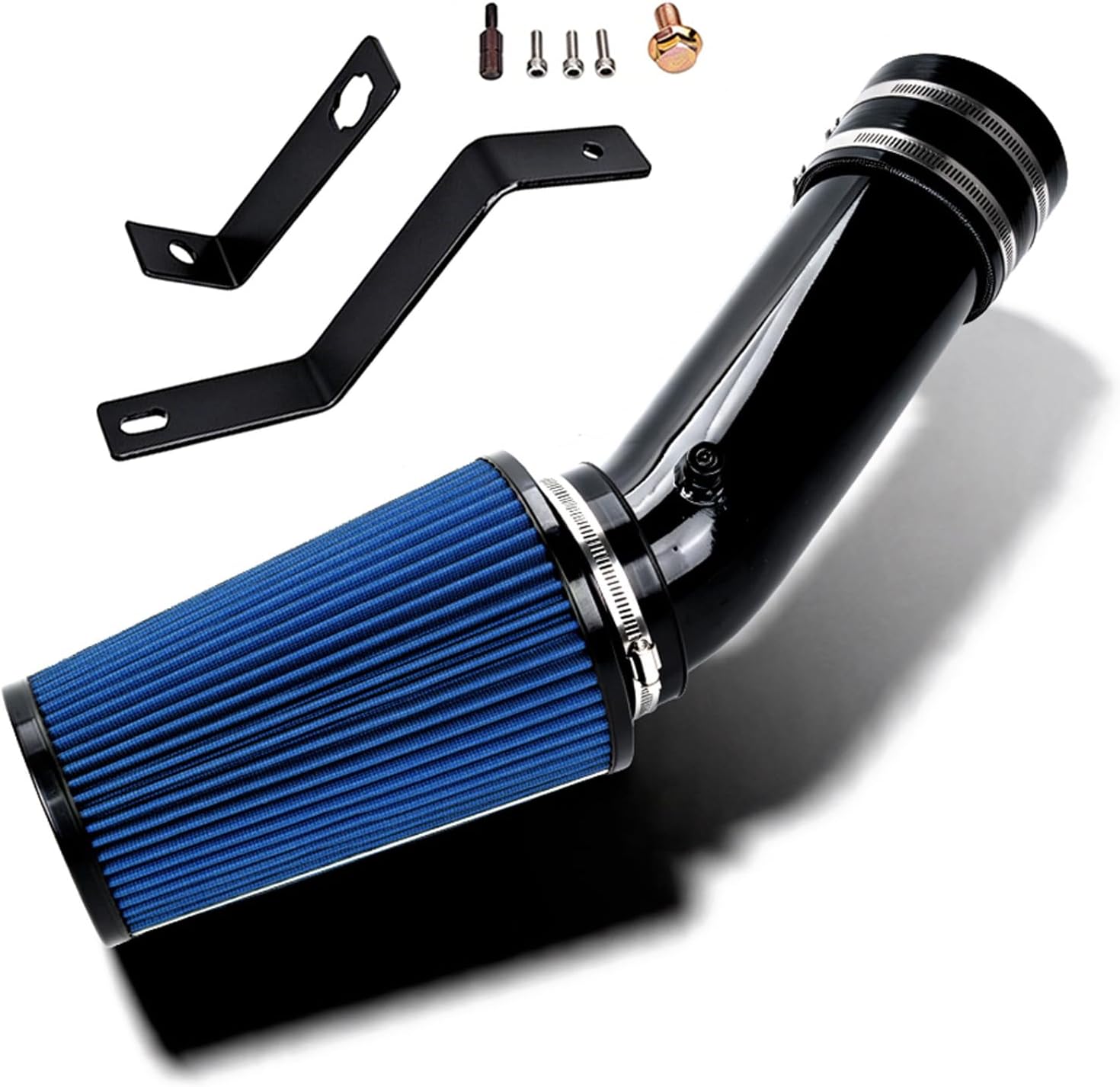 BARTOO 7.3 Diesel Kit Cold Air Intake, Air Intake Pipe With Oiled Filter Compatible With Ford F250 F350 F450 Super Duty 7.3L Power stroke Diesel 1999.5-2003, Blue