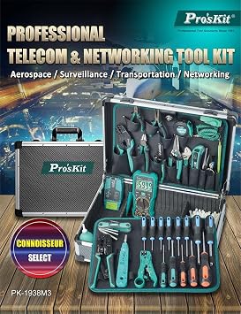 Pro'sKit Tool solutions PK-1938M3 Professional Telecom & Networking Tool Kit Computer & Networking Surveillance System Installation & Maintenance(PK-1938M3), (QD-Pro-PK-1938M3)