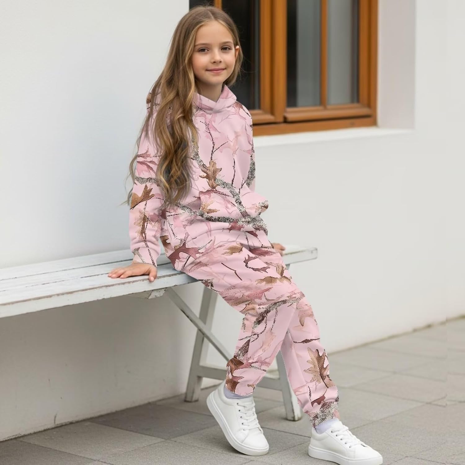 Dreaweet Kids Hoodies Outfits Fall Winter Long Sleeve Pullover Tops and Pants,2 Piece Sweatshirt and Sweatpants Suit