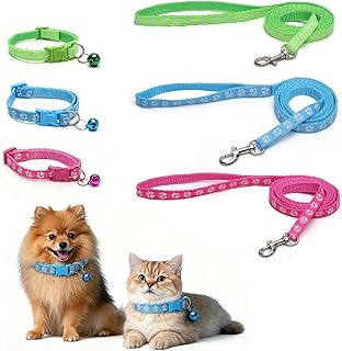 Hundeleine kleine Hunde leicht Welpen Zubehör Welpenhalsband Hundehalsband kleine Hundes Hundeleine mit Halsband Hund Welpenhalsband mit Leine Set verstellbar 120cm für Welpen kleines Hundes