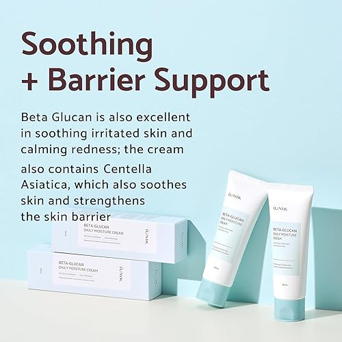 Miniatura 4 de IUNIK Beta-Glucano Vegano Ligero No Adhesivo Humedad Profunda Crema Acuática Loción Hidratante Diario Absorción Rápida Seca Madura Sensible Líneas
