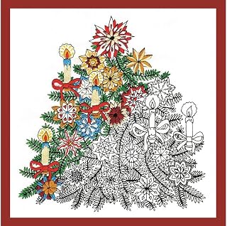 Design Works Crafts CTree Design Works Zenbroidery Fabric 10x10 ChristmsTree