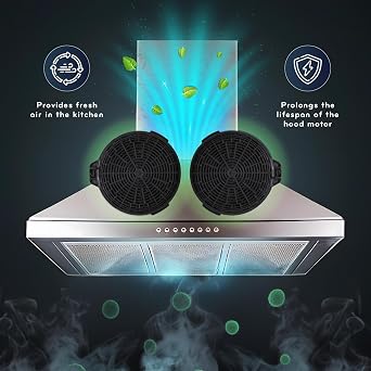 Carbon Filters for Cooke & Lewis Extractor Cooker Hood, CARBFILT4, Range Hood Charcoal Filter, Activated Carbon Filters,133mm / 5.2 inches (5.2) 2 Pieces