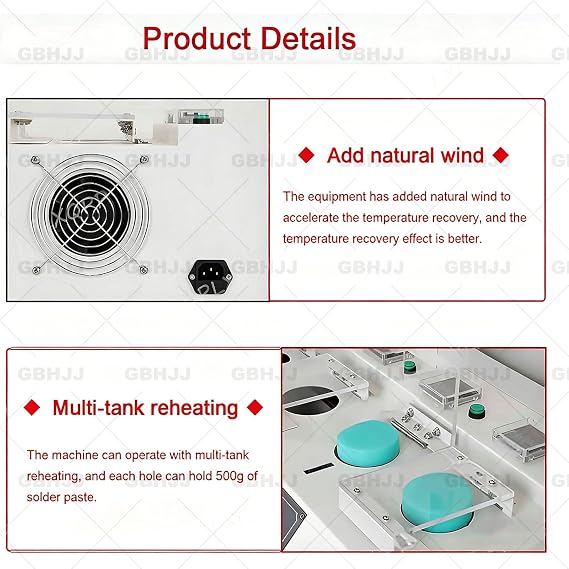 SMT Red Glue Reheating Machine, Automatic Solder Paste Heating Machine, Intelligent Solder Paste Reheating Box, for Electronics Manufacturing 4-Hole