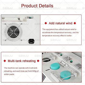 SMT Red Glue Reheating Machine, Automatic Solder Paste Heating Machine, Intelligent Solder Paste Reheating Box, for Electronics Manufacturing 4-Hole