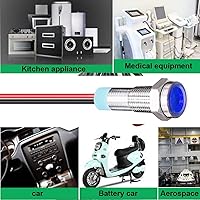 Vista 4 de 10 piezas de luz indicadora LED con cable impermeable de 6 mm AC/DC 12-24V (Azul)