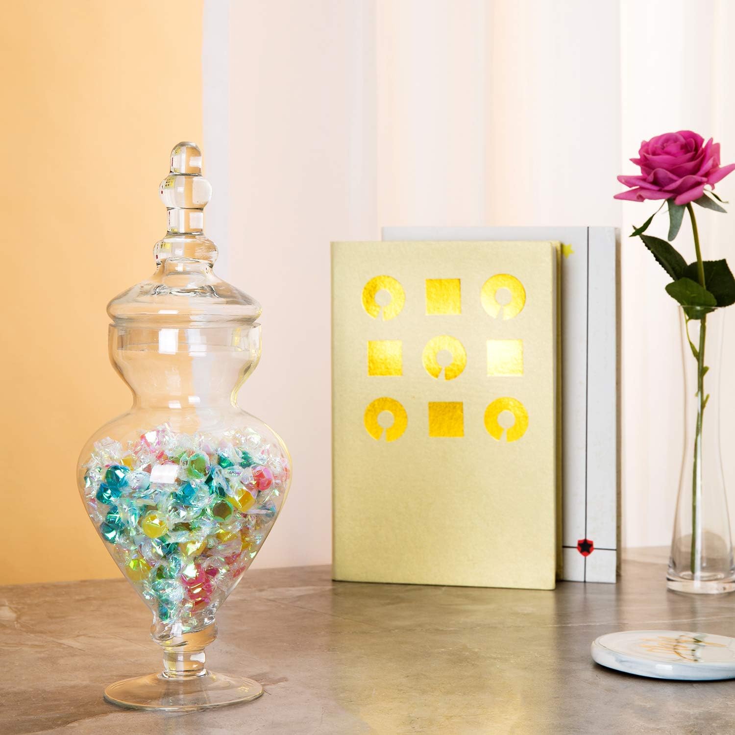 Buy Diamond Star Set of 3 Clear Glass Apothecary Jars Elegant Storage