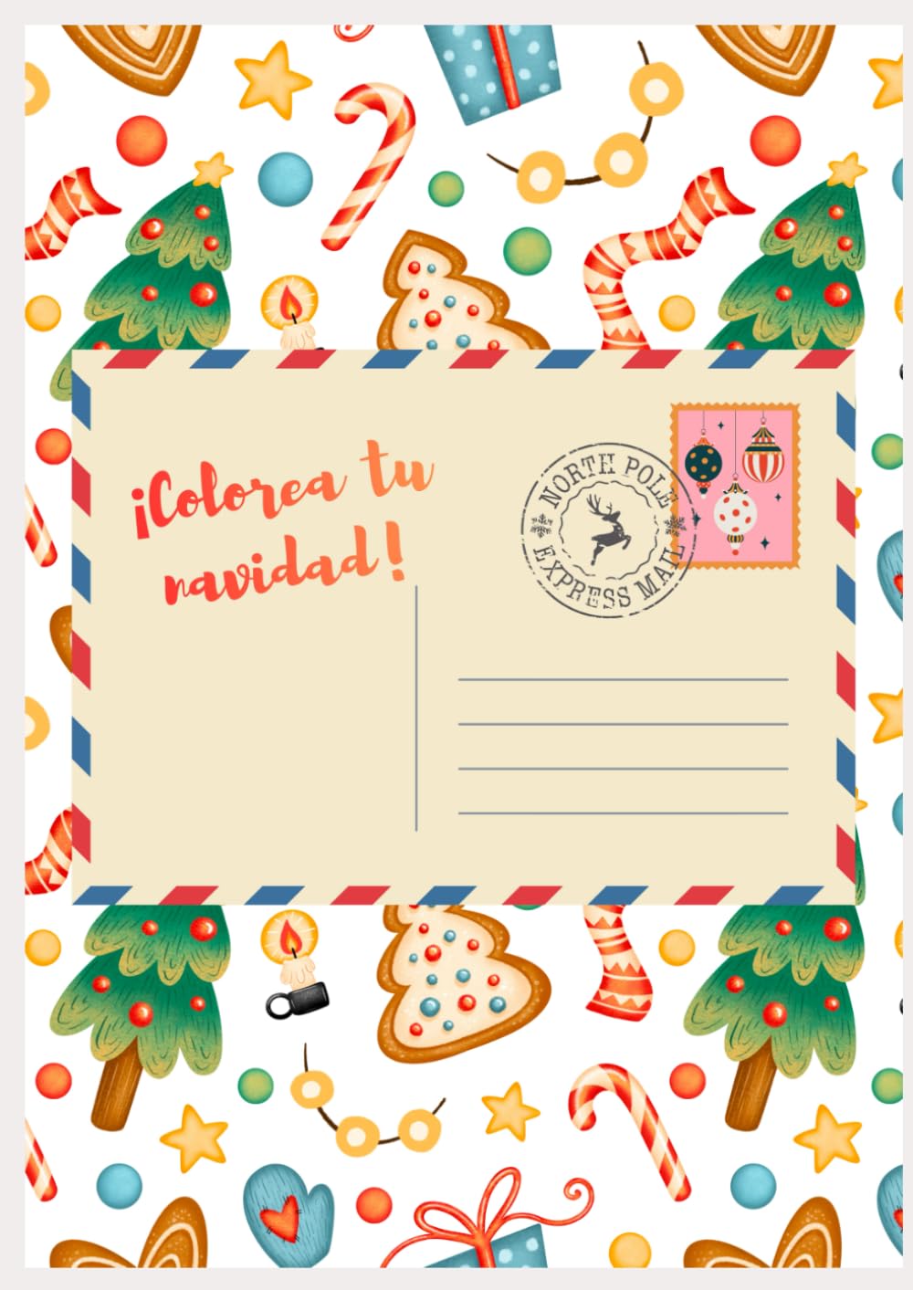 Libro de Colorear de Navidad para Niños: Actividades Divertidas: Dibujos Navideños Fáciles, Entretenimiento Infantil y Cartas para Escribir los Deseos – Ideal como Regalo de Navidad