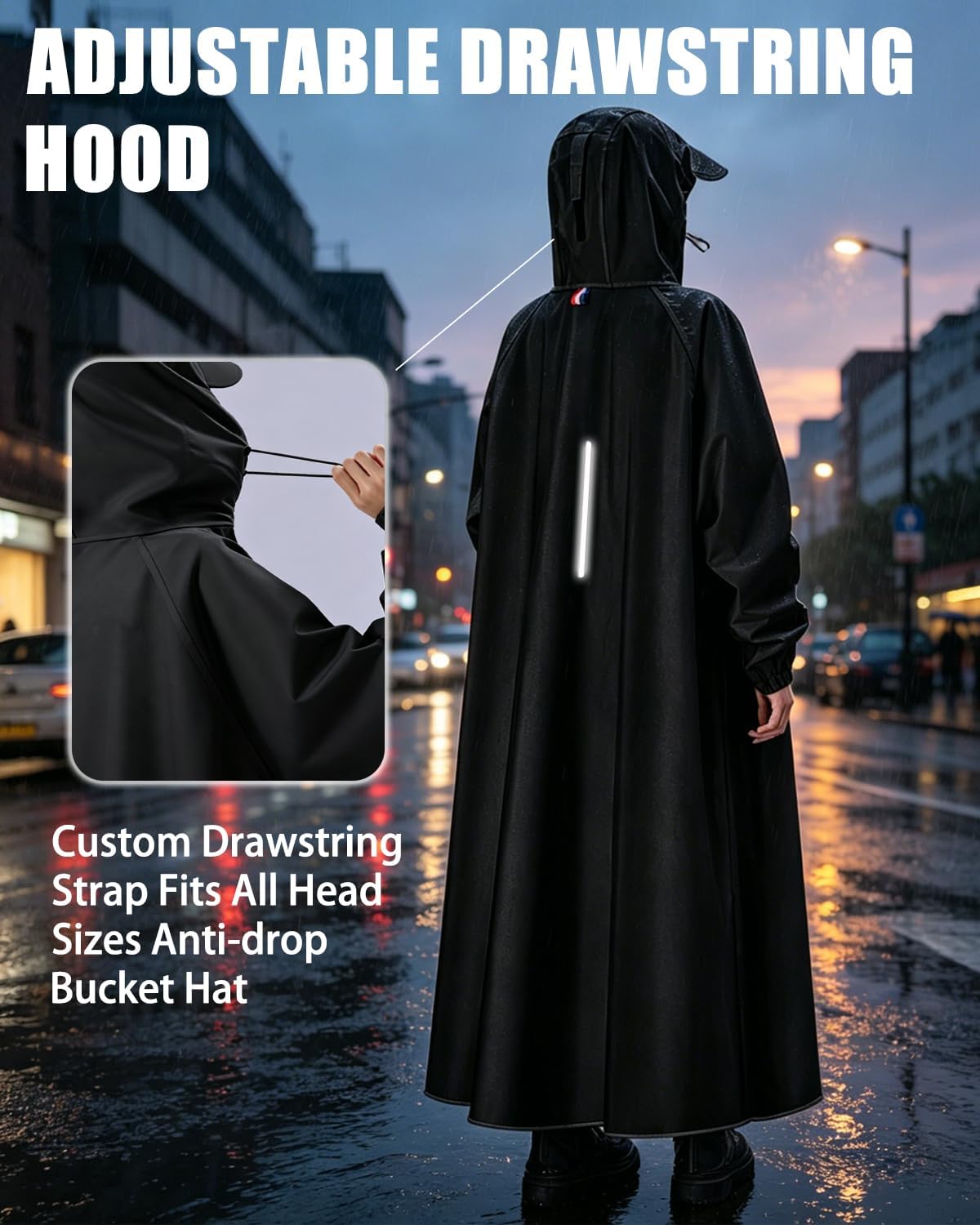 Rain Jacket Men, Waterproof Windbreaker Packable Lightweight Rain Coats with Hood for Women Cycling Hiking Golf