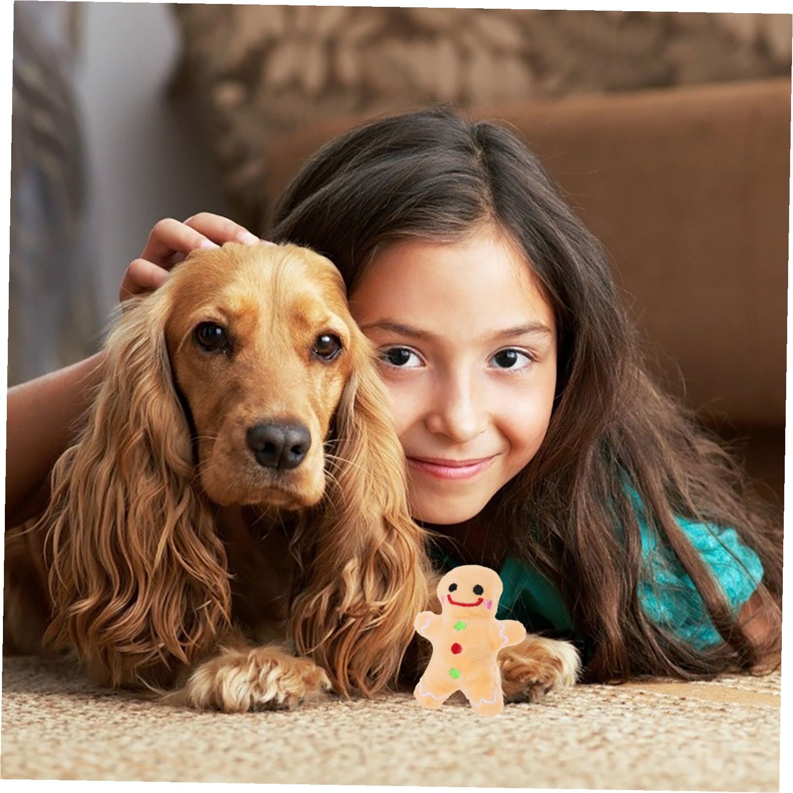 Jouet Peluche Chien Résistant à Mordre pour Nettoyage Dentaire et Mâchage Design Noël