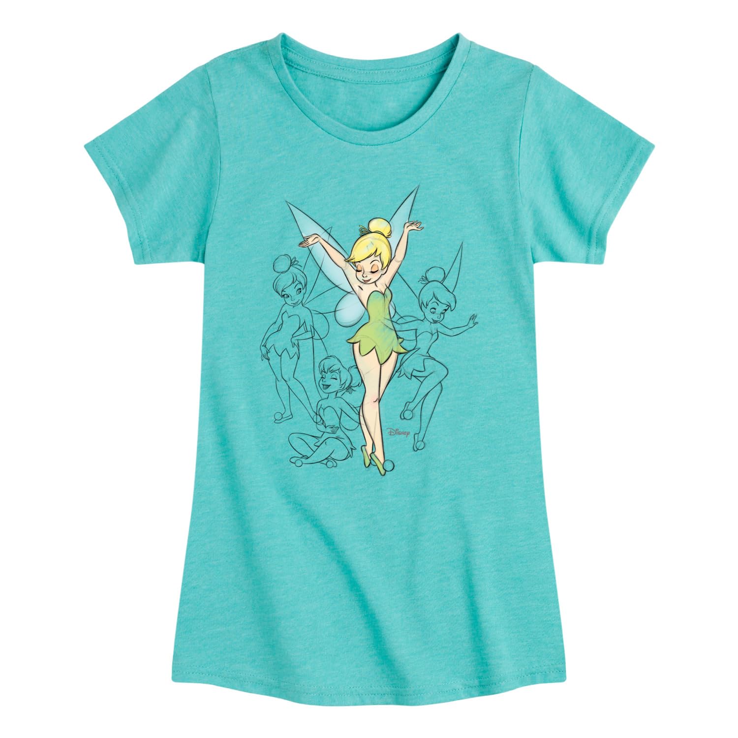 Disney Tinker Bell - Tinker Bell Sketches - Toddler and Youth Girls Short Sleeve Graphic T-Shirt