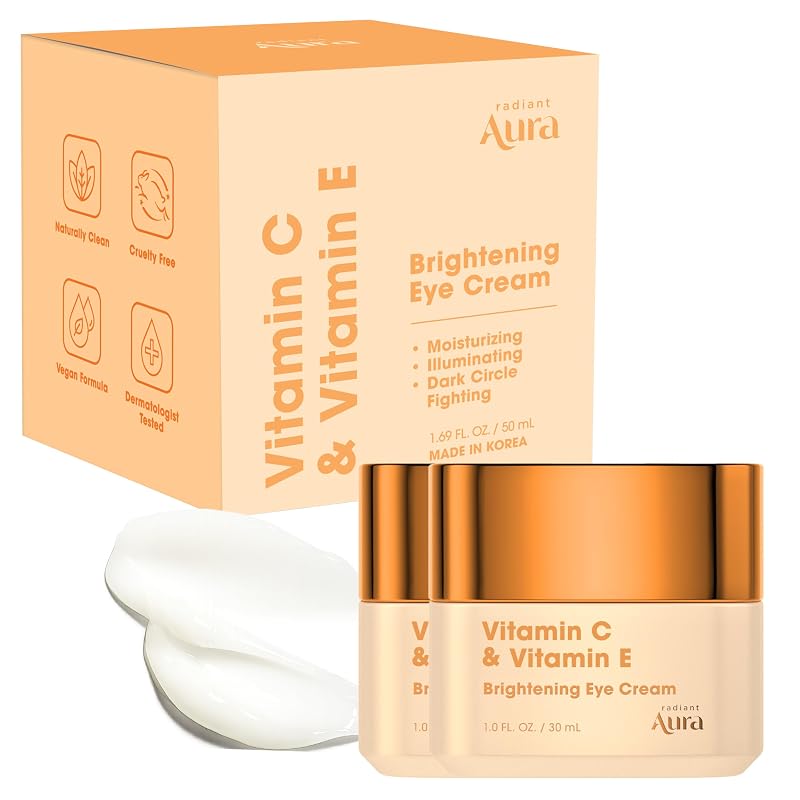 Creme para a região dos olhos com Vitamina C e Vitamina E Radiant Aura, Pacote com 2