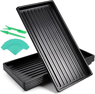 5 Stück Anzuchtschale Groß 51 x 25 cm Pflanzschale Pflanzwanne Anzuchtplatte Gewächshaus Wanne Ohne Löcher zum Sämlinge Pflanzen Anzuchten Garten Gewächshaus Hydroponik (5)
