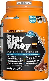 NAMEDSPORT Star Whey Isolate Proteine in Polvere Isolate | Proteine del Siero del Latte ad Alta Purezza per Massa Muscolare e Recupero | Low Sugar & High Protein | 750g – Cioccolato