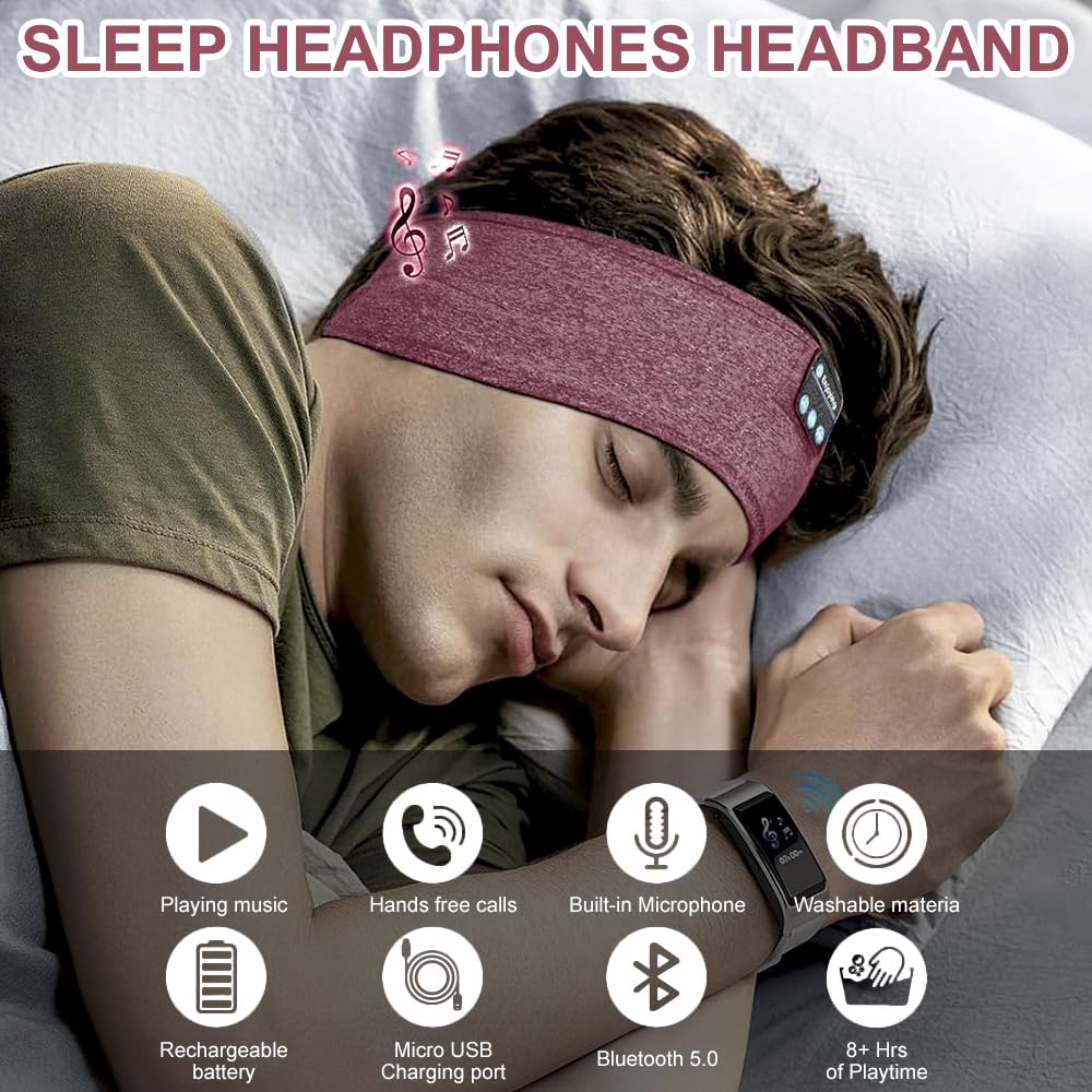 Masque De Sommeil Bluetooth Avec écouteurs Intégrés - Casque élastique Confortable - Neuf Sans Marque