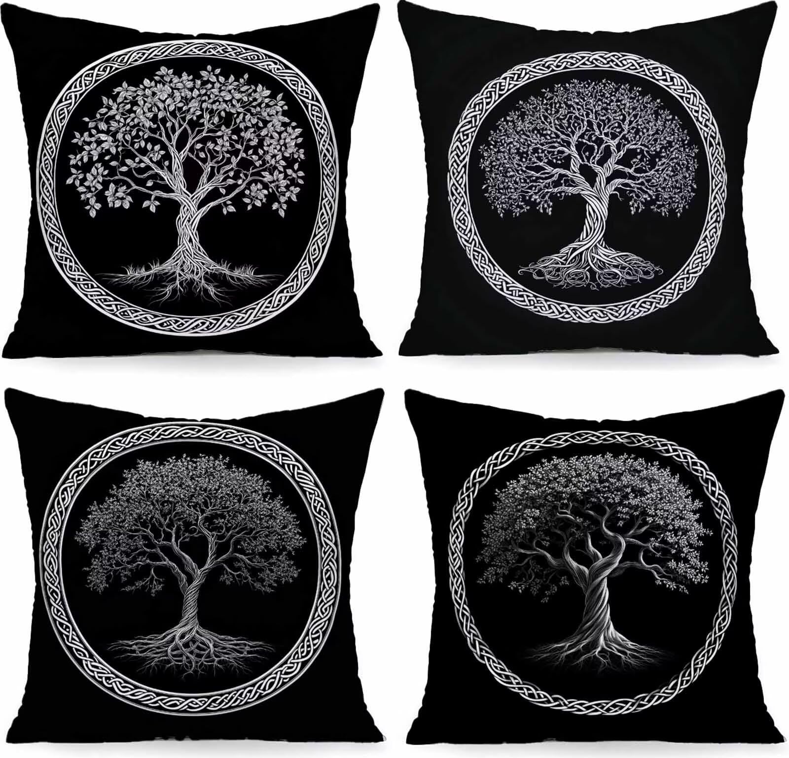 Coussin canapé imperméable lot de 4 housses en lin contre humidité extérieur