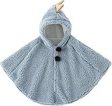 ITODA Mignon Cape à Capuche Bébé Garçon Filles Sweat À Capuche Laine Doux Poncho Cape Tout-Petits Manteau à Capuchon Coupe-Vent Hiver Automne Vêtements d'extérieur Chaude Châle pour Enfants 0-3ans