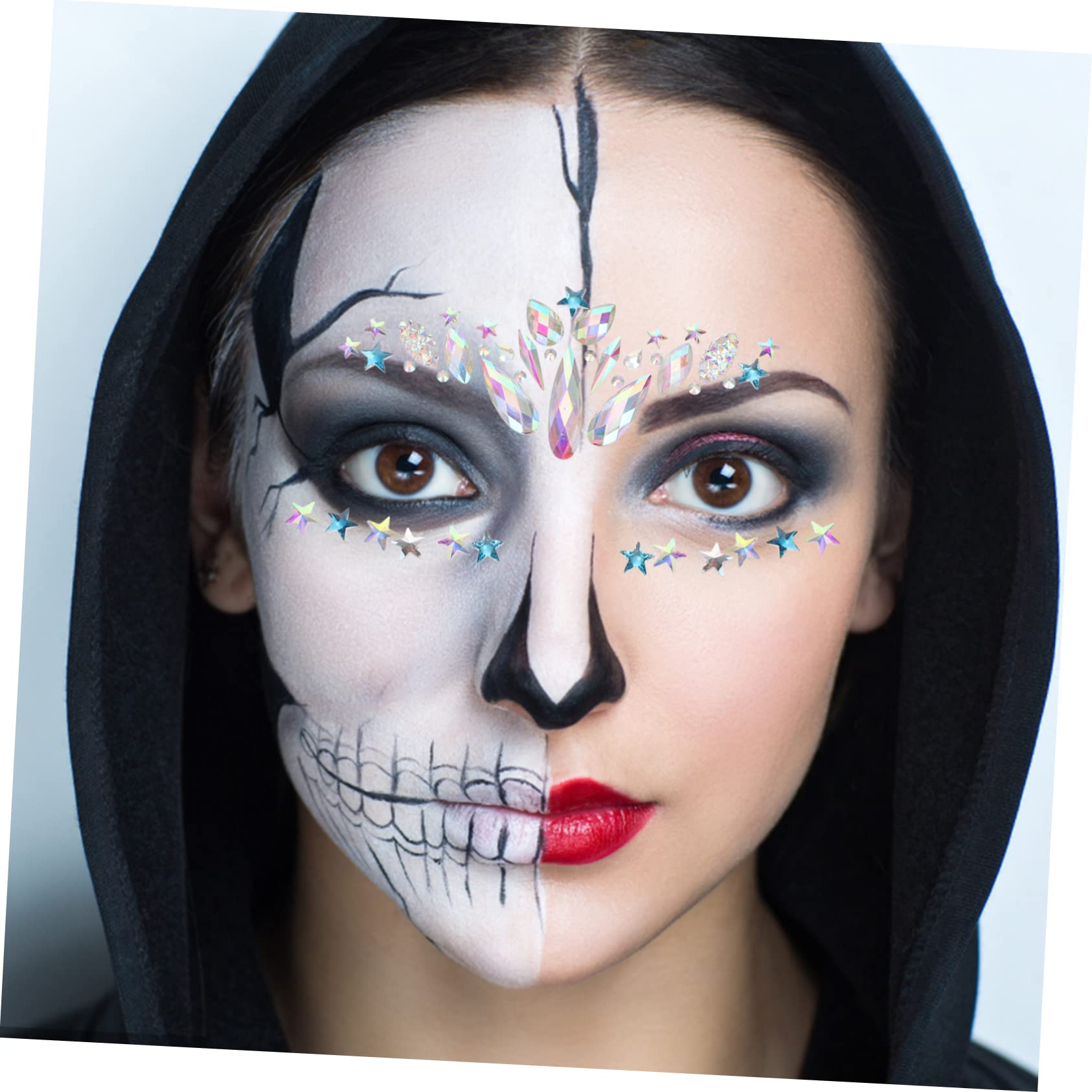 FOMIYES 20fogli Adesivi Strass Faciali Stickers Occhi e Sopracciglia Di Gemme Strass Autoadesive Per Festival Feste e Cosplay Decorazioni Per Trucco e Costumi