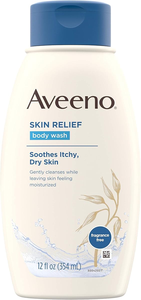 Aveeno Active Naturals Skin Relief Body Wash, Fragrance Free, 12 Fl Oz (Pack of 1)