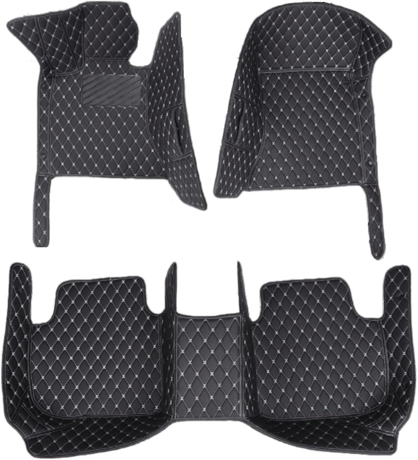 Mats Carpets Car Floor Mats For MINI For Cooper For R50 2004-2006 Center Interior Accessories Leather Carpets Rugs Foot Pads Car mats(Black White)