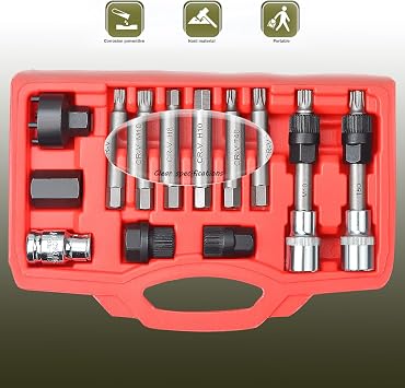 13Pcs Alternator Pulley Removal Tool Kit Alternator Pulley Removal Tool Car Pulley Removal Decoupling Puller tools
