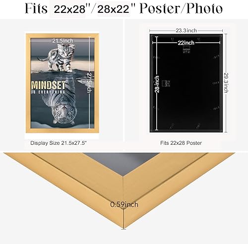 Vista 385 de Marco gris rústico de 18 x 24 pulgadas, marco para póster de 18 x 24 pulgadas, color gris envejecido, grande, retro, natural, 24 x 18 pulgadas