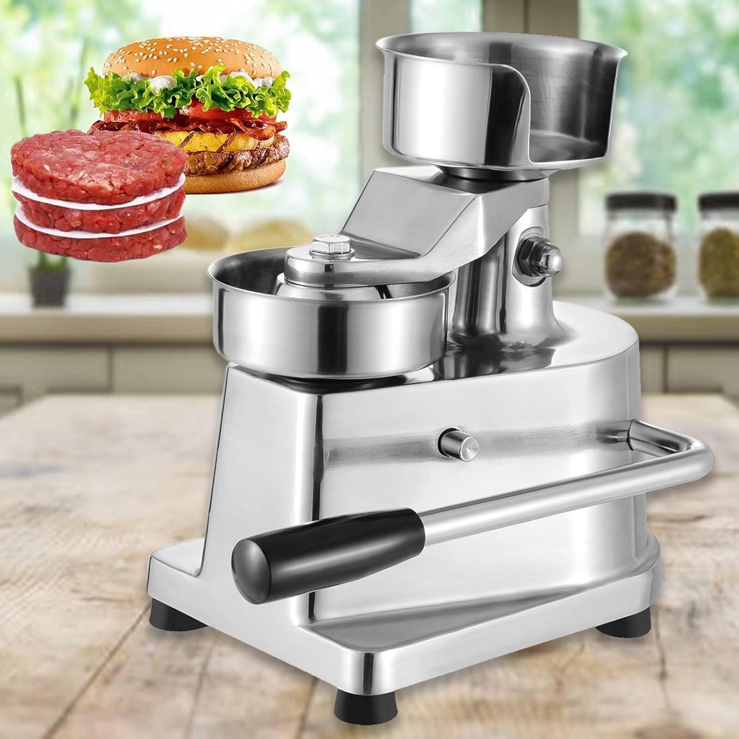 6" Burger Patty Maker - Create Perfect Beef, Cheese & Veggie Patties with Patty Papers - Ideal Hamburger Press for Grilling & BBQ Lovers