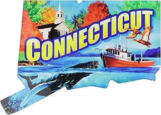Connecticut Acrylic State Magnet, Scenic Travel Souvenir, Fridge Accessory, Made in USA, 3.25 x 2.25 Inches