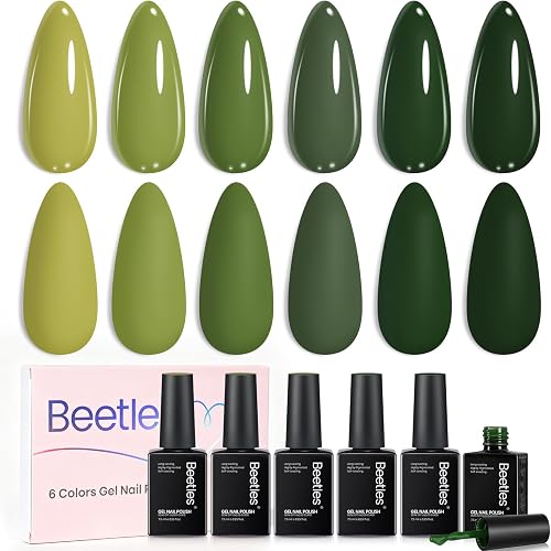 Beetles Green Gel Polish Set, Forest Whisper, 6 Colors Gel Polish Set