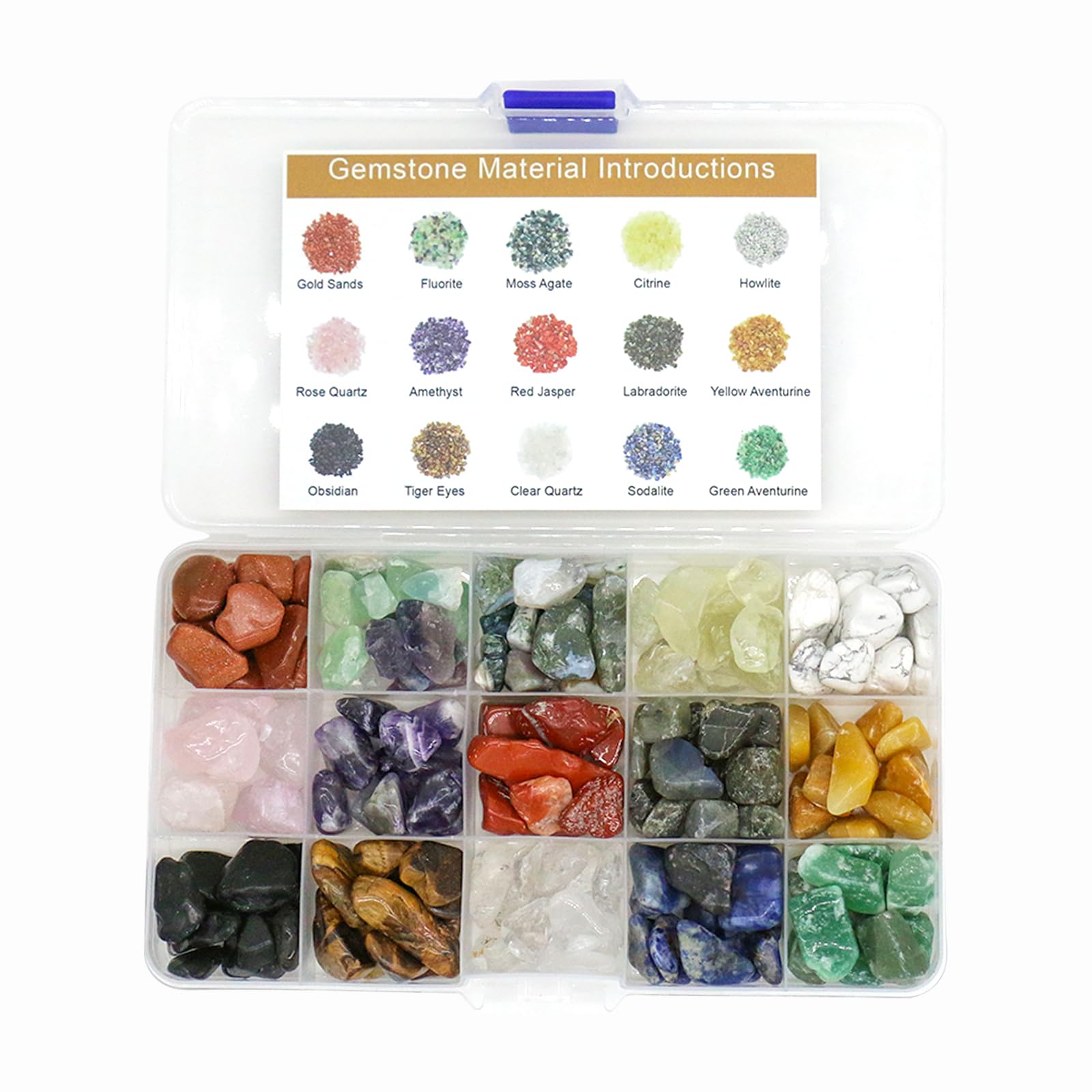 15pcs Healing Crystals Set,Tumbled Stone and Gemstones Bulk, Natural Polished Stones rocks and Quartz Crystal, Chakra Stone for Reiki,Meditation, Home Decorate Crystal Gifts for Beginner