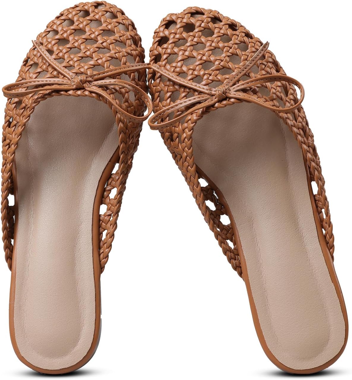 Women's Mesh Mules Breathable Slip-On Net Flats Lightweight Mesh Ballet Flats for Women for Casual Or Indoor Wear