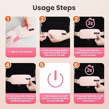 Period Pain Relief, 5 Heating and 4 Vibration 2 Timer Massage Period Cramp Heat Pad with LCD Gear Display, Menstrual Heating Pad, Period Relief for Women Girls Her