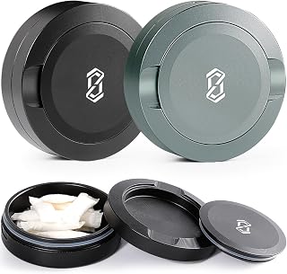 Metal Can for ZYN Snus - 2 Pack - Portable Airtight Aluminum Odorless Container Odor Proof Screw-Top Lid Lock Smell Proof Multipurpose Storage Container