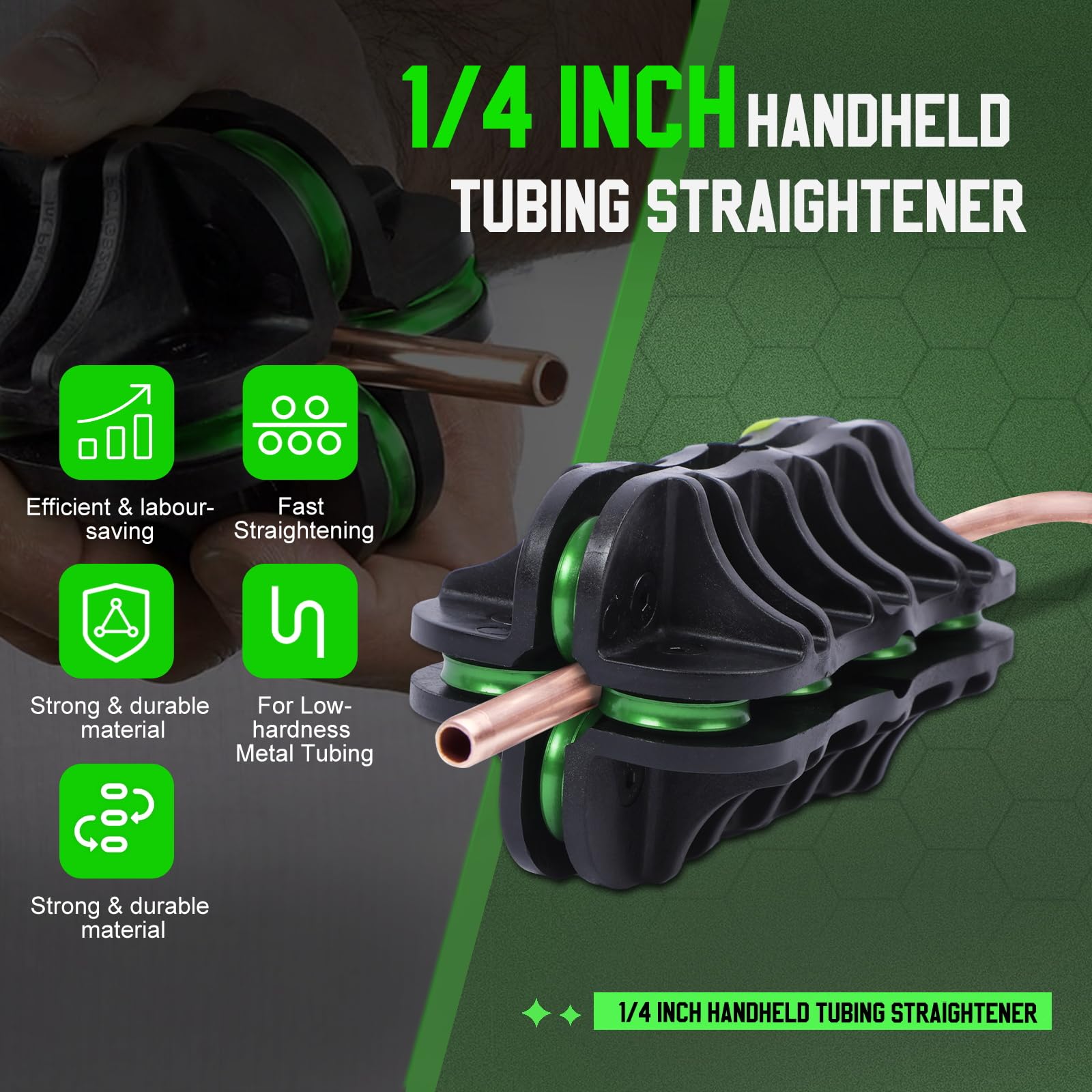 Akozon Redresseur De Tuyau En Cuivre, 3/16 Po (4,76 Mm) Outil De Redressement De Tuyau De Frein De Voiture Accessoires Industriels Pour Tube En Acier Cuivre- Cupro ZK-050