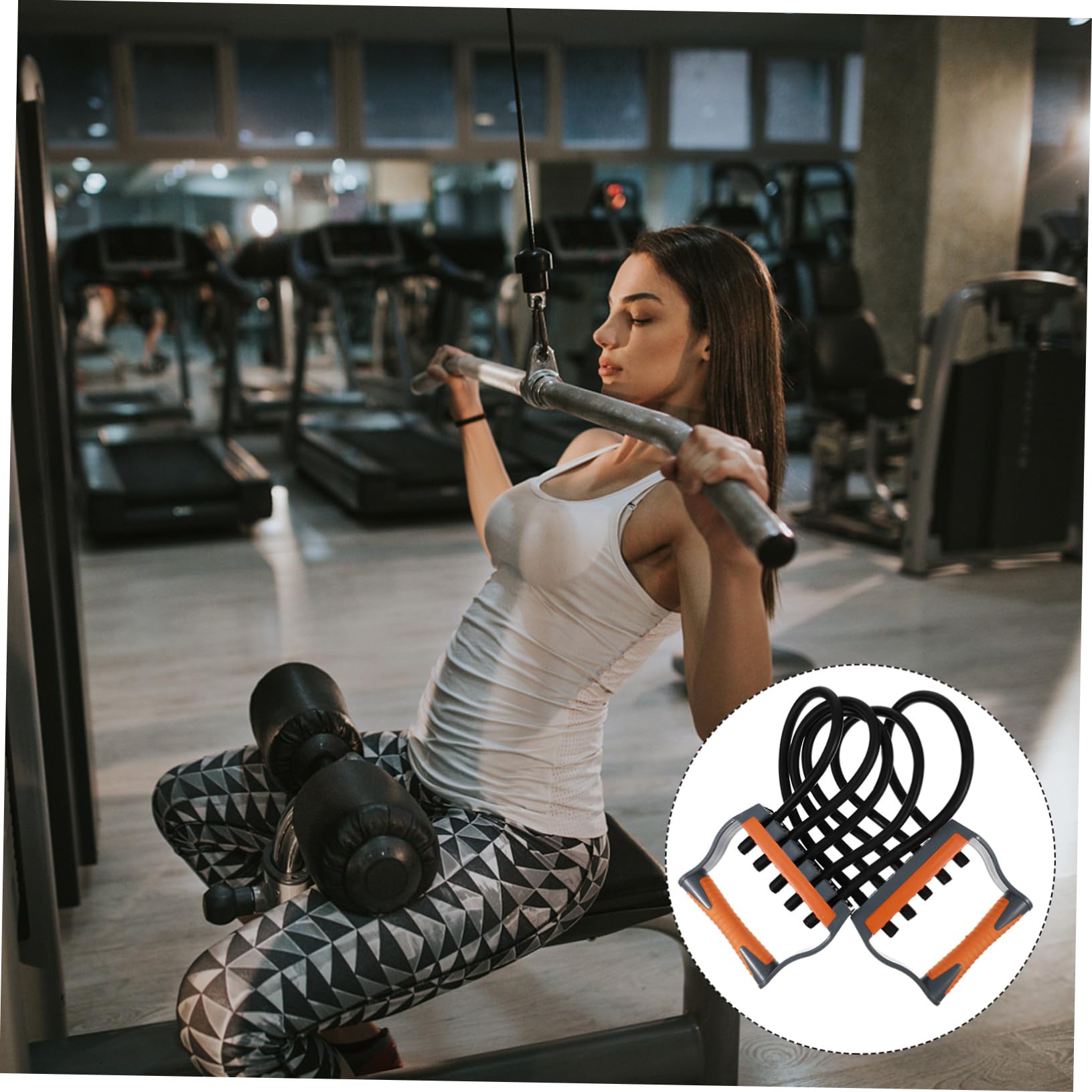 Gatuida Latex Expander Brustzieher Fitness Widerstands Trainingssystembänder 5-seilig Mit Anti Rutsch Griff Kraftvoll Für Frauen Kinder Heimtraining Outdoor