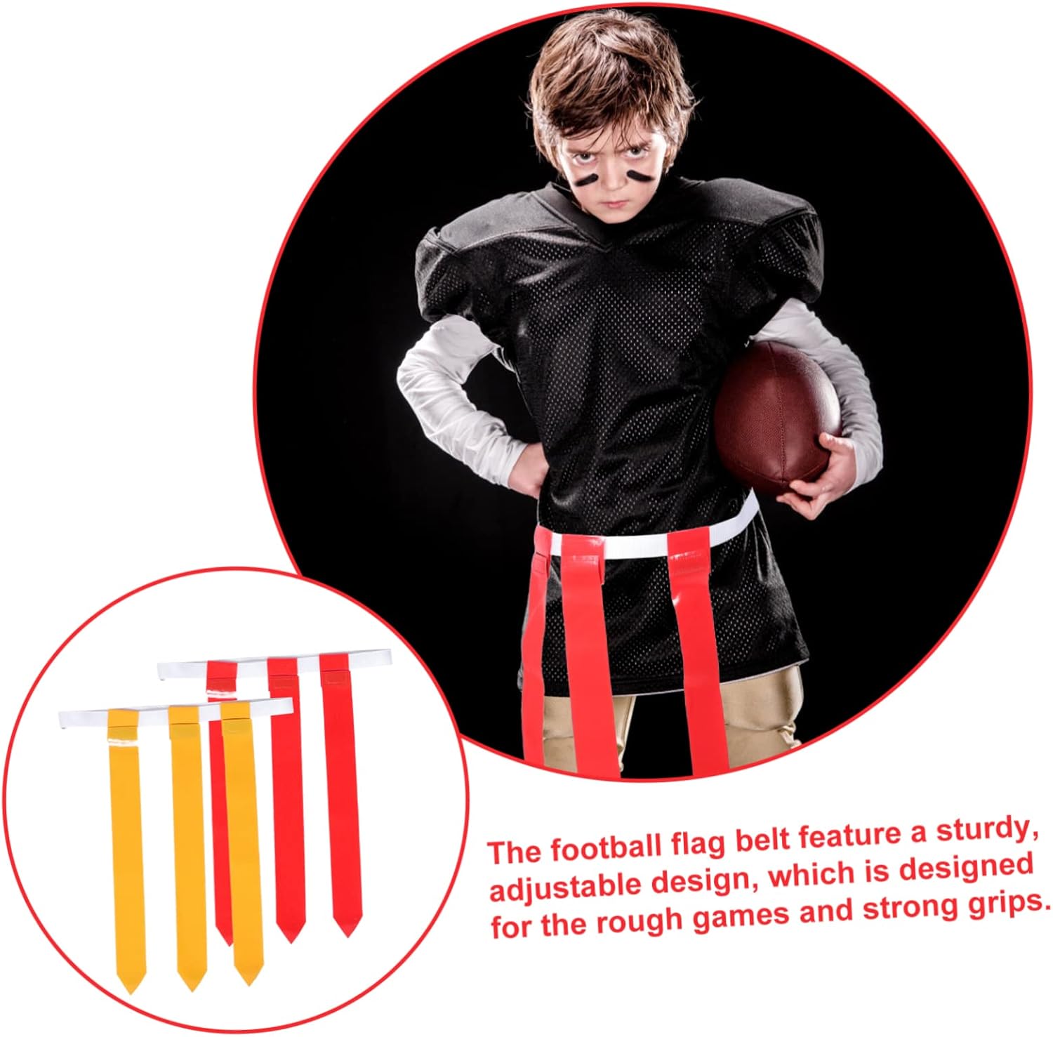 POPETPOP 1Set Adjustable Flag Rugby Belt Waist Belts Flags for Youth Football Training Games and Outdoor Fun