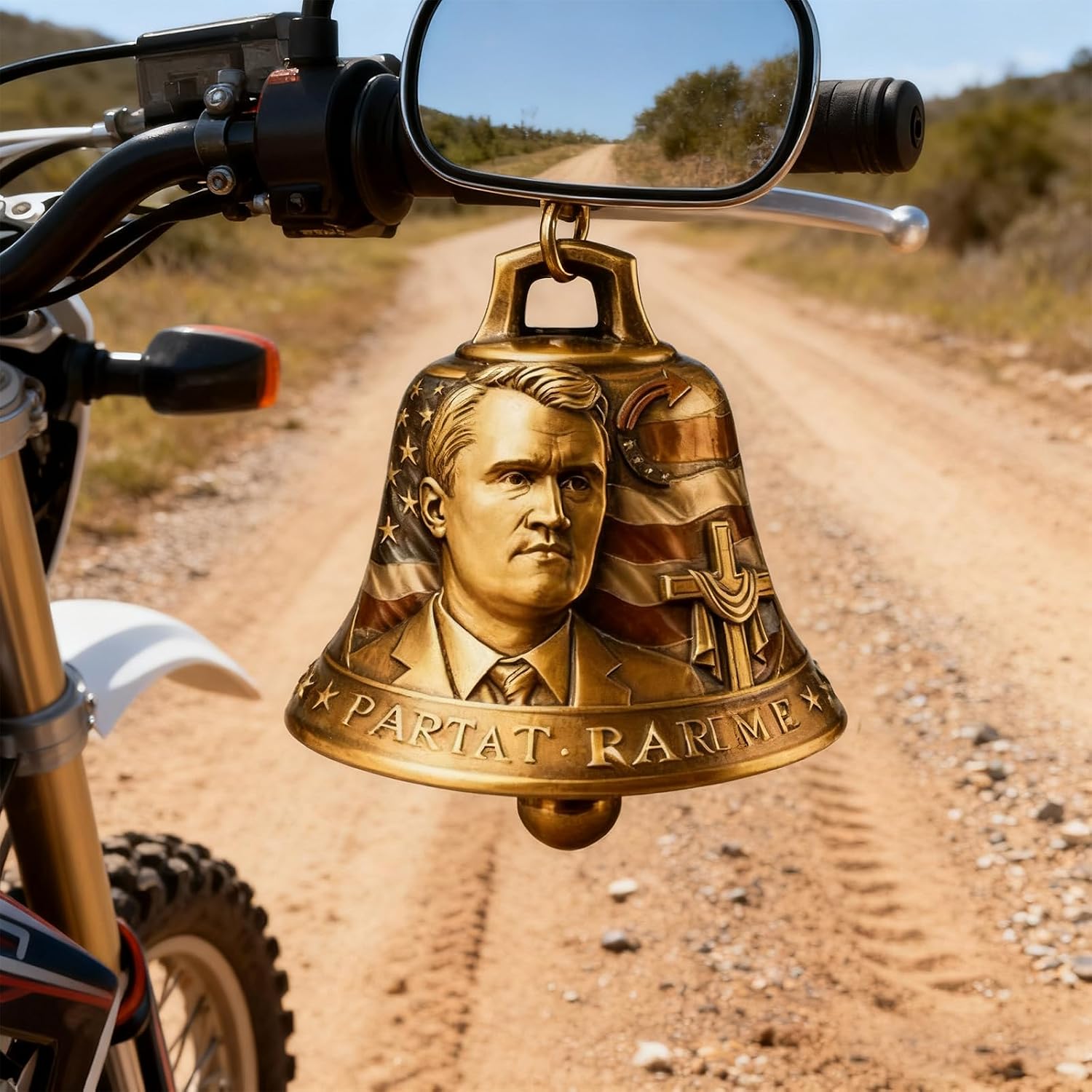 Patriot Memorial Bell,Motorcycle Pendant Charlie Kirk Memorial Bell Salutes Truth and Freedom to Fans (2)