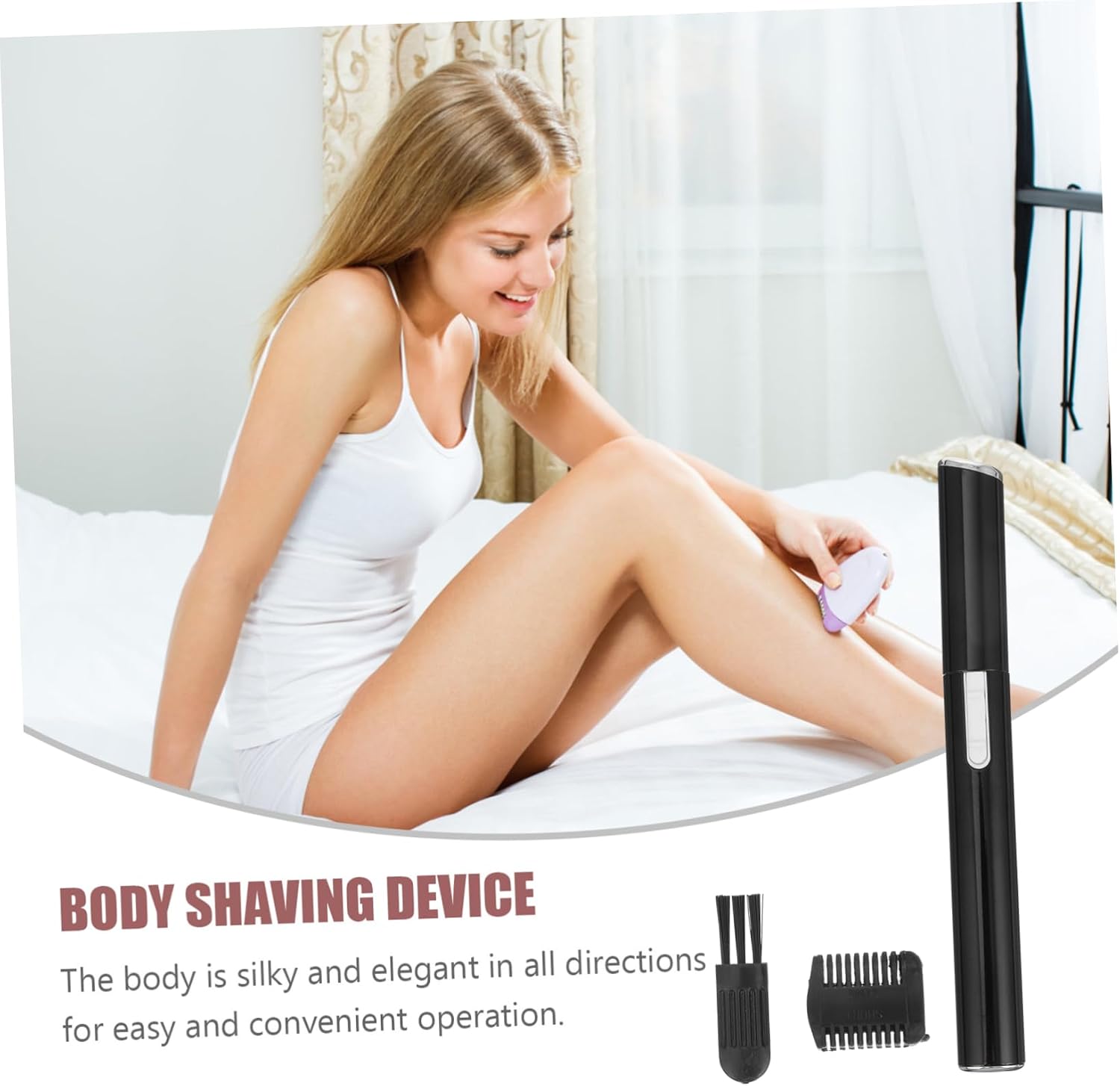 Electric Eyebrow Trimmer with Comb Brush for Face Legs