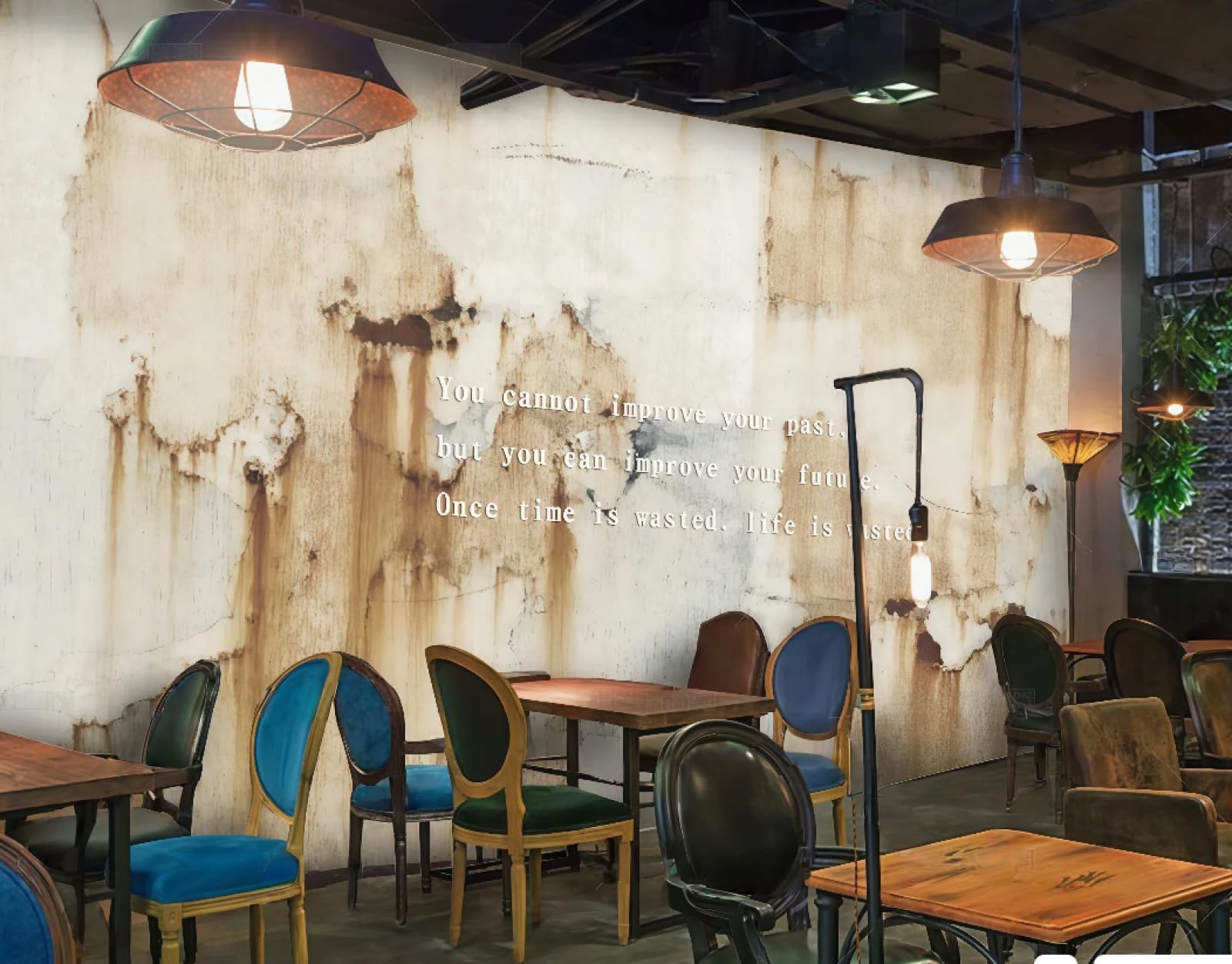 Rskjdghshd 3D Wallpaper Retro Wall Inspirational English Culture Theme Drink Dessert Shop Western Restaurant Background Wall Mural Afternoon Tea Coffee Shop Wallpaper,,400X280cm