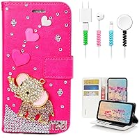 Vista 10 de STENES Bling - Funda tipo cartera compatible con iPod Touch de 7ª generación (2019), elegante, diseño 3D hecho a mano de libélula y mariposa, funda