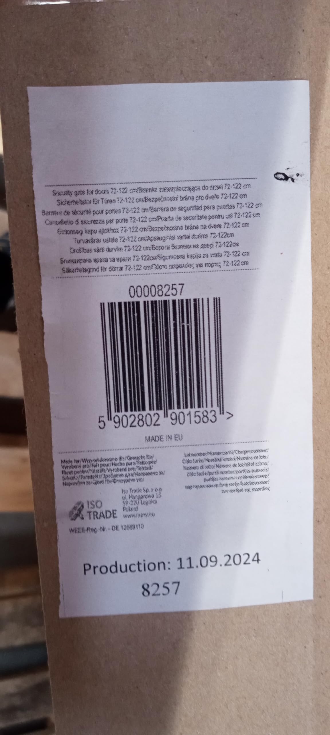 Kit di sicurezza Iso Trade. Modello Safety Gate, Stair Protection Fence Fence Balcony Isolation Door 8257